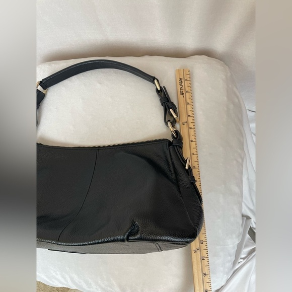 S-zone black leather with gold hardware hobo shoulder bag - Picture 12 of 14